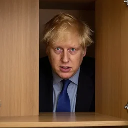 boris johnson hiding in a cupboard