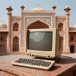 retro computer in Mughal style,