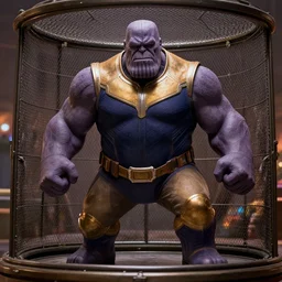 a fat nic cage playing thanos hd digital photography, movie still