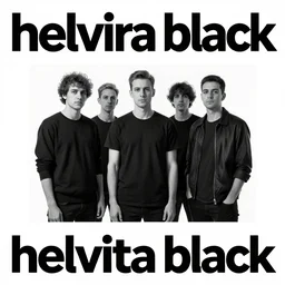 album cover in the style of 4 ad for a band named helvetica black
