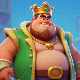 fat king fortnite style character art hd detailed face