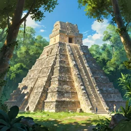 ancient maya temple in the jungle, establishing shot, epic composition, behance hd by jesper ejsing, by rhads, makoto shinkai and lois van baarle, ilya kuvshinov, rossdraws global illumination