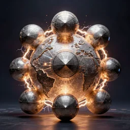 wireframe model of platonic solids conquering the world, apocalypse, high details, perfect lightning, witching hour