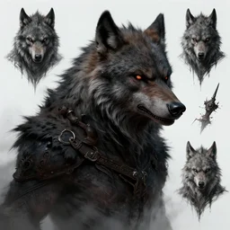 a digital art of realistic portrait of werewolf from dark souls, scary grim dark werewolf, fantasy concept art character sheet, 4 k, ultra detail, volumetric lighting, unreal engine, octane render