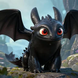 high res Toothless with red eyes from how to train your dragon 4k