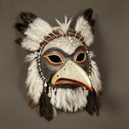 vintage photo of native american raven mask by edward s curtis