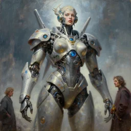 a giant feminine anima hyperfuturistic mandelbrot goddess mecha, tim hildebrandt, wayne barlowe, bruce pennington, donato giancola, trending on artstation, cinematic composition, beautiful lighting, hyper detailed, 8 k, oil on canvas