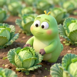 a floopy chimera farming cabbages, unreal engine, hd render, natural light, highly detailed, 8 k