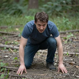 A man who is terrified of the ground