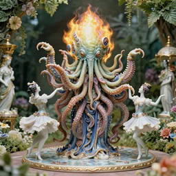 fuji gfx, 8 k, j. j abrams flare ; esoteric ultra realistic cthulhu in faberge ( 1 9 9 0 ) film still garden dance scene in frontiers in porcelain photography fashion magazine june seinen manga portrait edition, hyperrealistic real - life xenomorph gal gadot porcelain occult egg in victorian glass jar, pointe pose, eye contact, tilt shift wide shot zaha hadid background