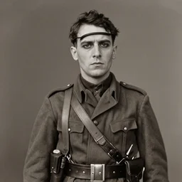 historical photograph portrait of french wwi soldier ( vampire )
