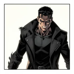 comic panel of an angry, unkempt, evil thirty year old supervillian with light ashen hair, vivid glowing violet eyes wearing god armor, colorful, psychedelic, trending on artstation