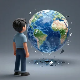 a 2d character gazing into the 3rd dimension and shattering their world view