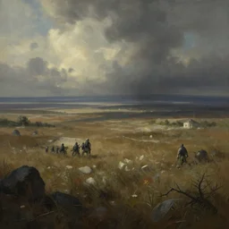 the last war, concept art, deviantart, art station, landscape, cinematic lighting, hyper realistic painting