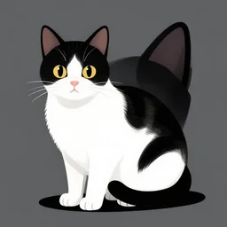 black and white cat, an illustration, by ross tran, artgerm