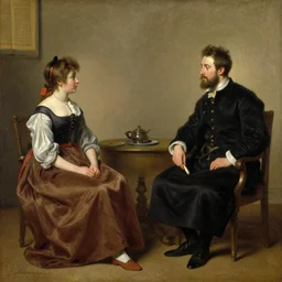 a painting in the style of william henry millais and in the style of ross tran.
