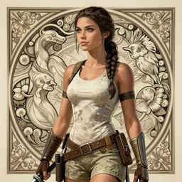 lara croft medieval, intricate, elegant, highly detailed, artstation, concept art, sharp focus, illustration, rutkowski, mandy jurgens, mucha