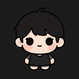 chibi wallpaper, dark, grainy, vector