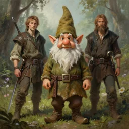 a gnome druid, Justin Gerard and Greg Rutkowski, realistic painting, Digital art, very detailed, High definition, trending on Artstation