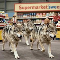 Angry wolves are released on the set of Supermarket Sweep. (1965)