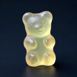 A semi-translucent gummy bear, digital are