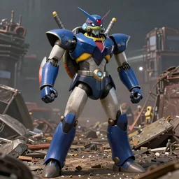 mecha Mazinger z style, ninja turtle in a post apocalyptic setting, ghibli, unreal 5, DAZ, hyperrealistic, octane render, RPG portrait, dynamic lighting
