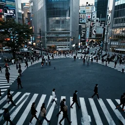 the masses cross shibuya crossing, eerie vibes, liminal space, 8k photography