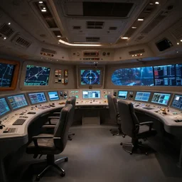 interior of starship control room, style of Christopher Balaskas