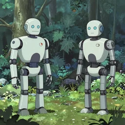 a world full of robots overran by nature by akihiko yoshia and greg rutkowsk