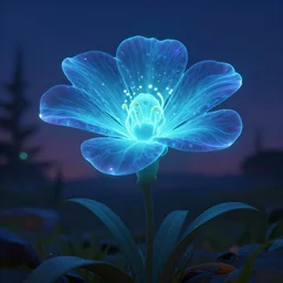 bioluminescent flower blooming at twilight concept art, cgsociety, octane render, trending on artstation, artstationHD, artstationHQ, unreal engine, 4k, 8k