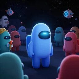 among us imposter having an existential crisis in the void of space after killing all of his friends, unreal engine, 4 k
