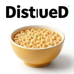 disturbed album cover made out of a ramen bowl