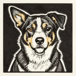 dog linocut print by Samuel Jessurun de Mesquita