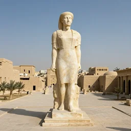 a giant marble statue of the the titanic in the center of a large square in an ancient mesopotamia city, award winning photo