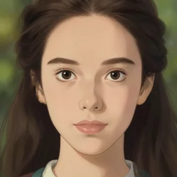 realistic tender sweet portrait of a wonderful symmetrical proportionate bwoman symmetrical eyes, portrait photography, trending on artstation, characterdesign, sharp focus, art by ruan jia, ghibli, elena shumilova, leah robinson