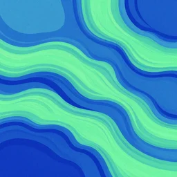 thick smooth smooth waves, illustration, blue and green, graphic design background, dribble