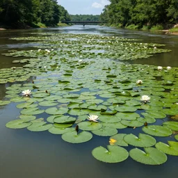 cahaba river alabama, water lilies,