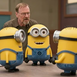 minions in breaking bad having a chat with walter white