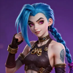 portrait Jinx from League of Legends, digital art by WLOP and Artgerm