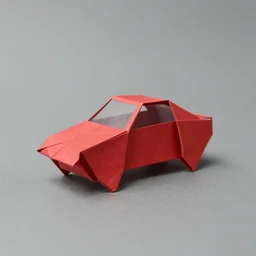 red car, origami