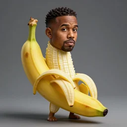 anthropomorphic portrait of kanye west as a banana, au naturel, hyper detailed, digital art, trending in artstation, cinematic lighting, studio quality, smooth render, unreal engine 5 rendered, octane rendered, art style by klimt and nixeu and ian sprigger and wlop and krenz cushart and pixar and riot and adventuretime