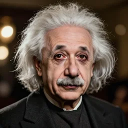 A photo of Albert Einstein with makeup that makes him look like an anime girl, highly detailed, trending on artstation, bokeh, 90mm, f/1.4