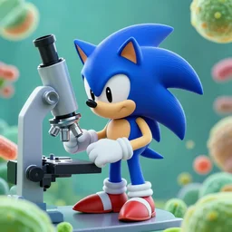 sonic the hedgehog, microscope bacterial photography