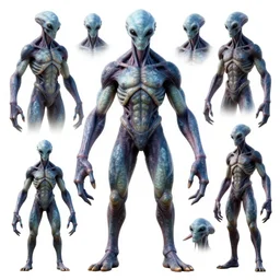 character with blue skin, alien anatomy, large forearms, ultra detailed, realistic, many variations, by simon bisley