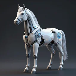 a cybernetically enhanced horse, digital art, 3 d render, blender,