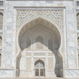 an iwan with intricate muqarnas made of glowing obsidian and white marble, beautiful, volumetric lighting, cinematic lighting, golden hour
