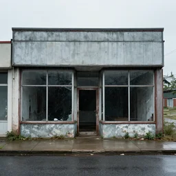 an abandoned store's exterior in the middle of nowhere, by saul leiter, ultra detailed, rainy, beautiful