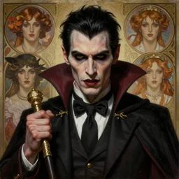 portrait painting of badass vampire man, ultra realistic, concept art, intricate details, eerie, highly detailed, photorealistic, octane render, 8 k, unreal engine. art by artgerm and greg rutkowski and charlie bowater and magali villeneuve and alphonse mucha