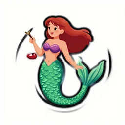 vector patch logo of mermaid, 1 9 6 0 s