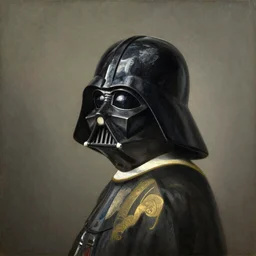 a portrait painting of Darth Vader, by Vermeer